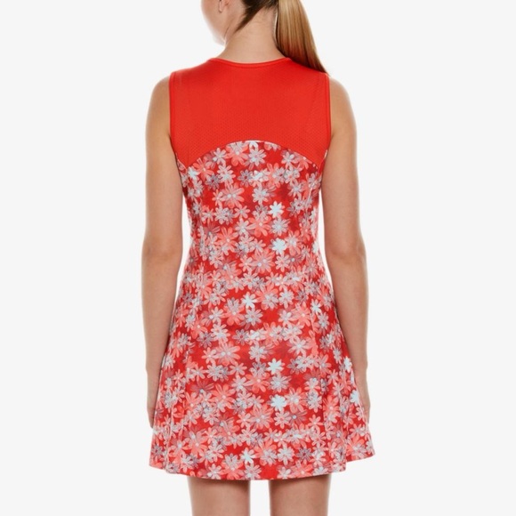 PGA Tour Apparel Playful Red Floral Print Sleeveless Golf Dress Size L EUC - Picture 5 of 7